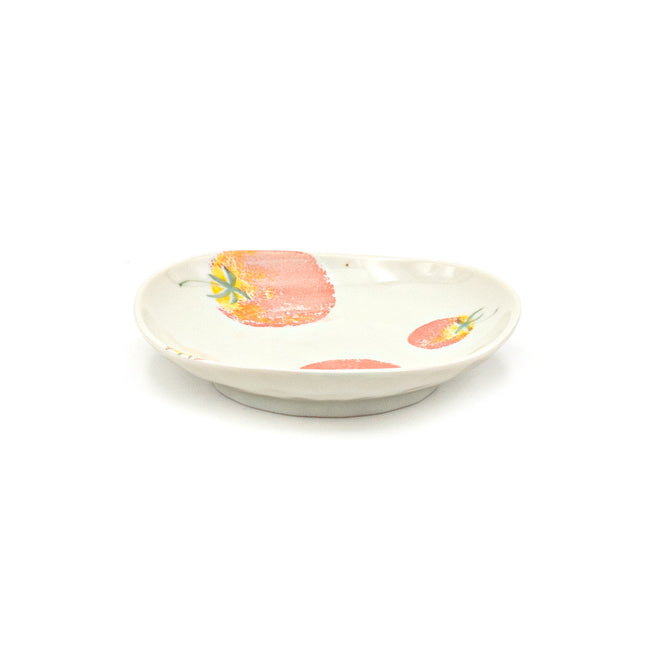 Tomato Porcelain Plate Irregular White - Set of 4