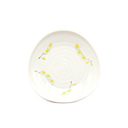 Edamame Porcelain Plate 6-1/2" Irregular White, Set of 4