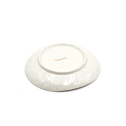 Edamame Porcelain Plate 6-1/2" Irregular White, Set of 4