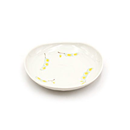 Edamame Porcelain Plate 6-1/2" Irregular White, Set of 4