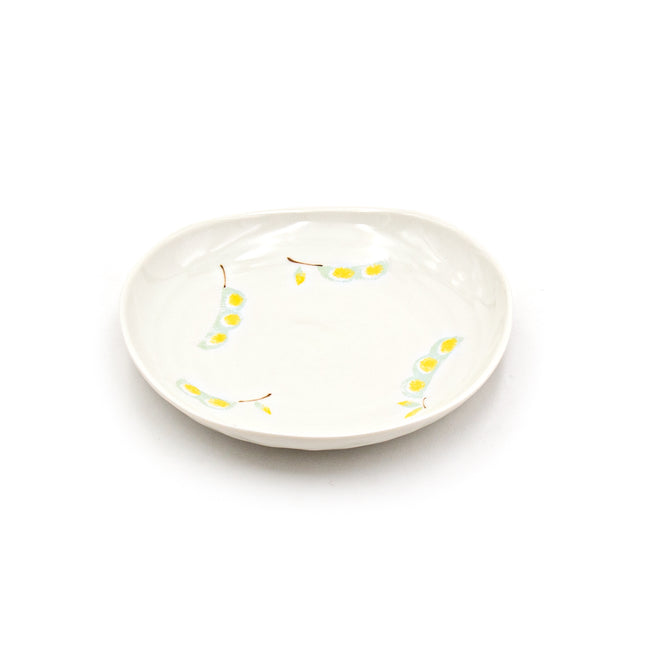 Edamame Porcelain Plate 6-1/2" Irregular White, Set of 4