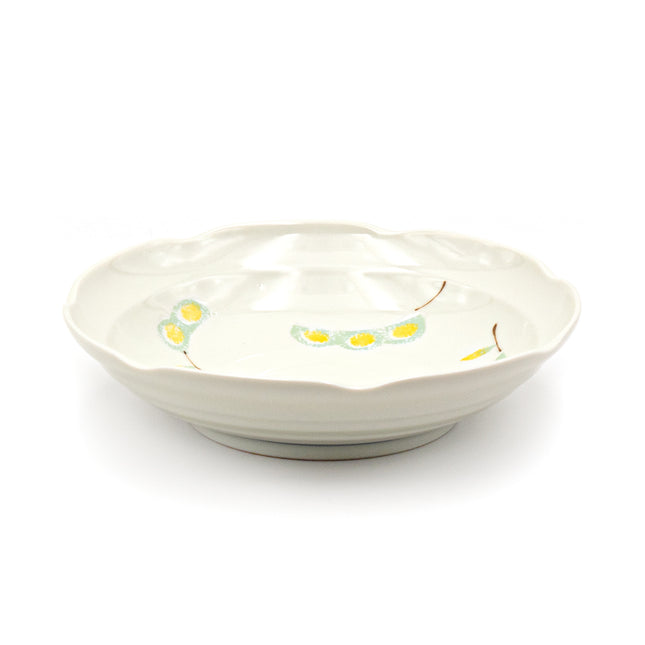 Edamame Porcelain Plate 8" Irregular White, Set of 4